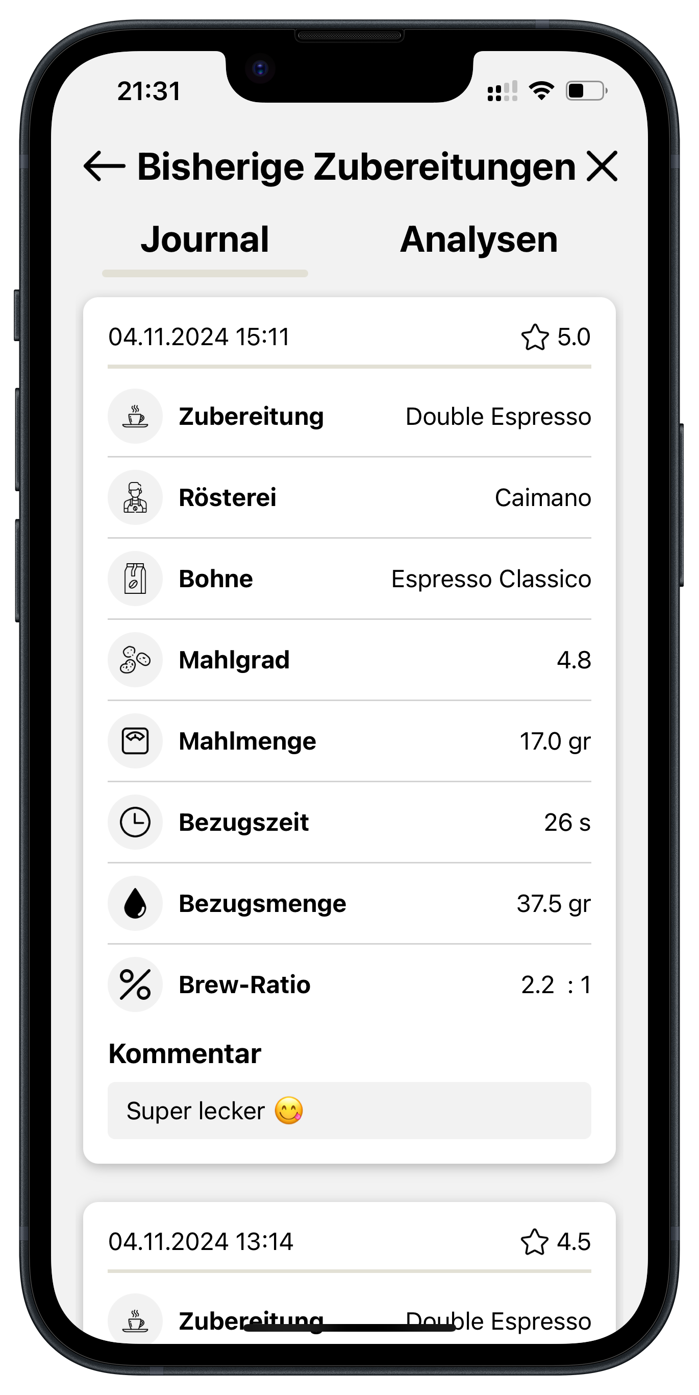 Journal App Screenshot